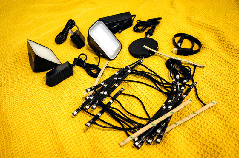 This is the neatly-packed mass of stuff that comes out of the box.